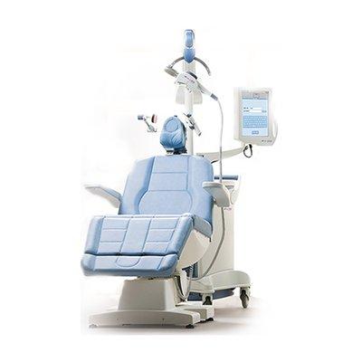 The targeted magnetic pulse field produced from the coil of the TMS machine is similar in strength to that of an MRI machine.