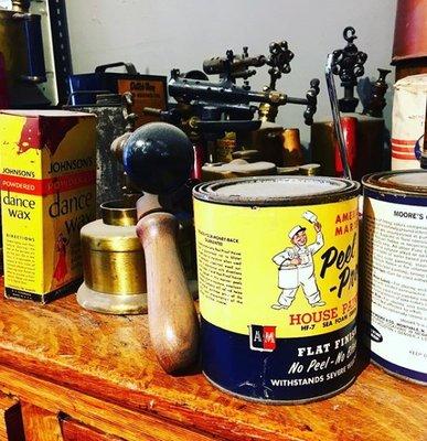 Collection of vintage paint and products