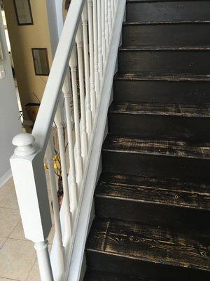 Stairs Stained to look distressed...