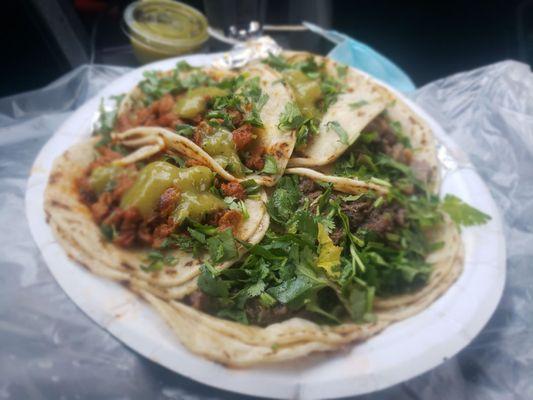 Tacos al vapor. Pastor, lengua, and cabeza!