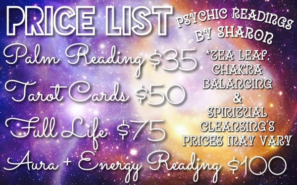 Sharon's Price List