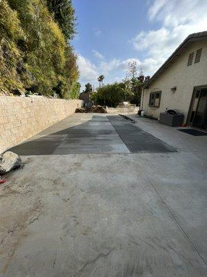 Customer had no concrete and wanted to cover pool area and we filled it in and compacted and added concrete for only 4K