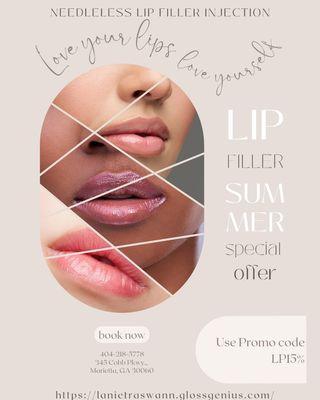 Needless lip filler