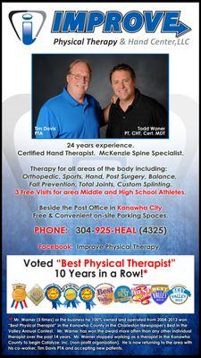 VOTED "BEST" MORE THAN ANY OTHER PT IN THE CHARLESTON, WV AREA.