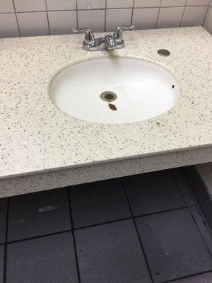 Poop in the bathroom sink -management took 20 min to clean I wonder how their kitchen looks