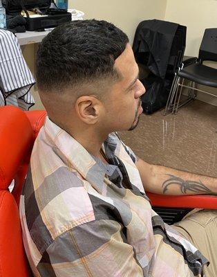 Skin Fade beard trim and shave