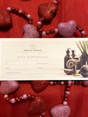 Gift certificates available now