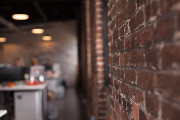 Brick wall in office