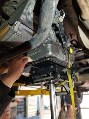 Removing the transmission to change a flexplate on a f150