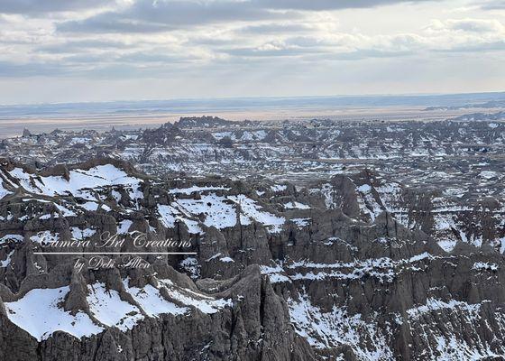 Badlands, late afternoon prior to snow storm.