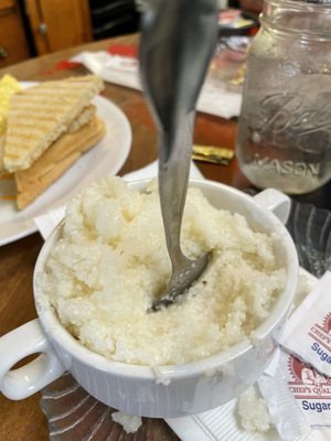 Grits thick enough to stand up a spoon!