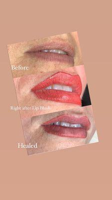 Lip Blush: a procedure to enhance your natural lip line and to fill in pigment. Starting at $300.