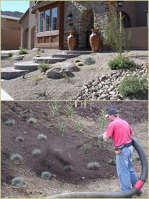 Mulch "Blowing" Service - Examples of what you can have!