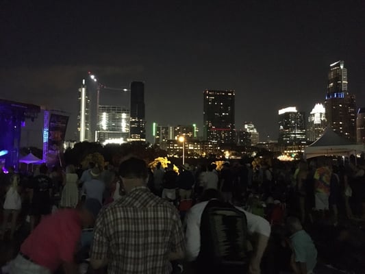 Austin skyline the theater is named for.