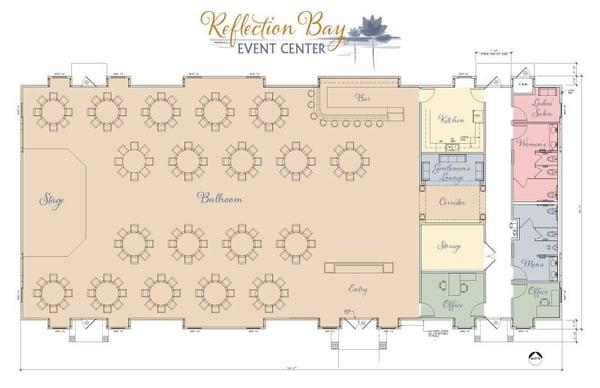 Sample layout. We seat up to 400 guests