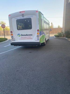 This bus arrived on time monday