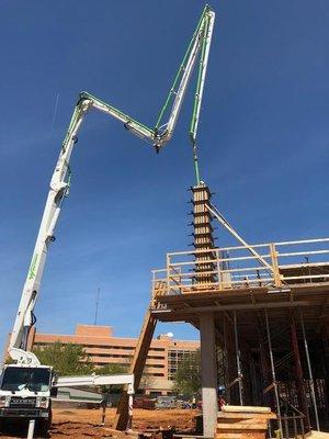 Columns being poured