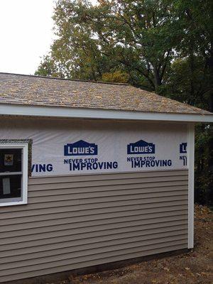 Roof and siding coming together!