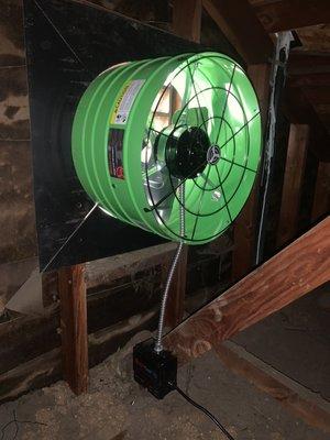 Attic Gable Fan Install