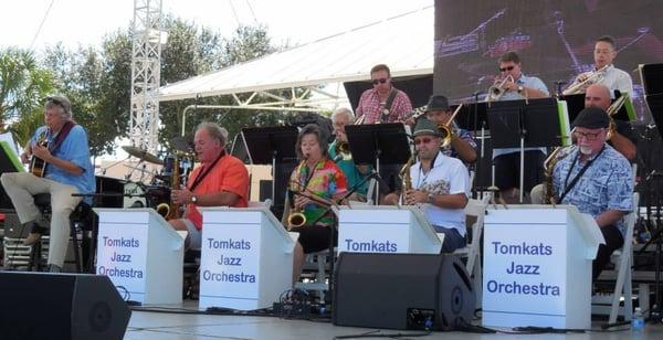 Playing guitar at the 2014 Clearwater Jazz Festival.