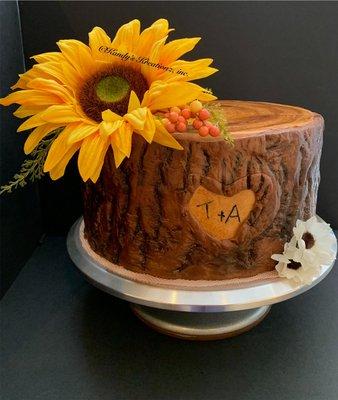 Wood anniversary cake