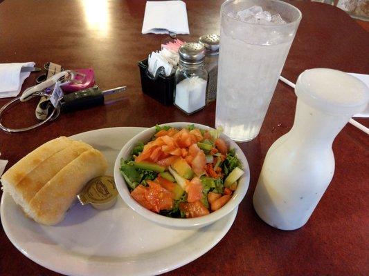 Nice salad and good dressing.