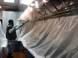 High pressure Steam Cleaning Of Kitchen Hood in a Commercial Kitchen