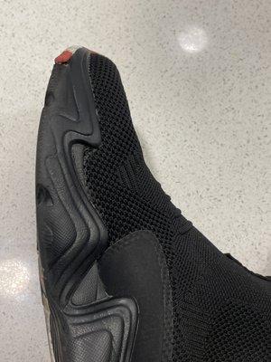 Champion shoe that fell apart after being worn twice