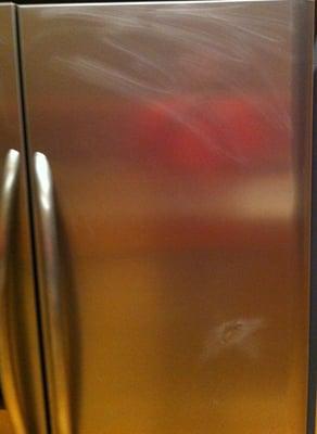 Stainless Steel Fridge Before Protect-n-Shine Scratch Repair Service