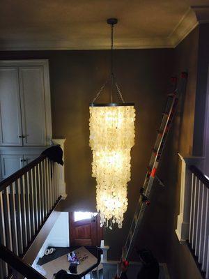 Chandelier Lighting Installation