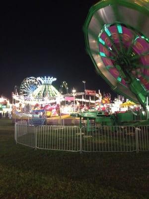 Midway at night.