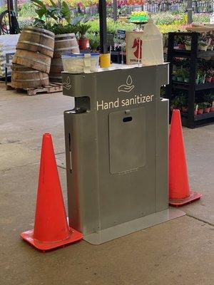 Entry points- hand sanitizer and mask