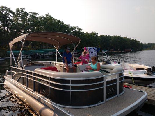 Docked at Minocqua Lakeside Grill -  Lake Tomahawk  - Your Boat Club - Minocqua WI