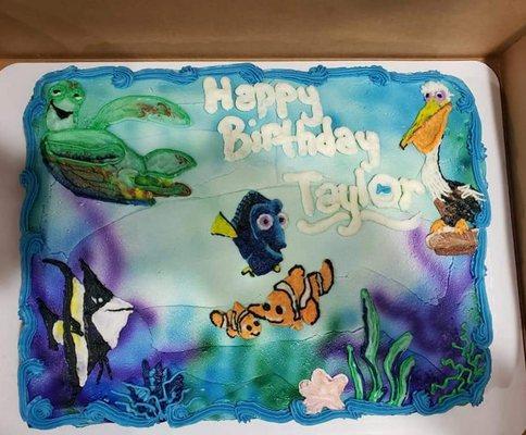 Kid's Birthday Cake Finding Nemo