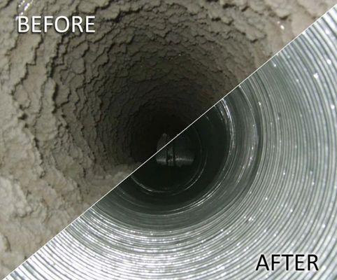 Before and after our deepest cleaning of this airduct...WOW!!!You can see why you need to keep up with scheduled cleanings!!!