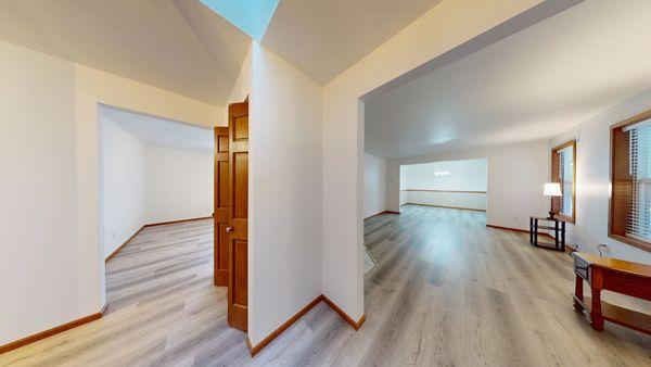 View from Entry to Livingroom and Hallway remodel by Merritt Builders