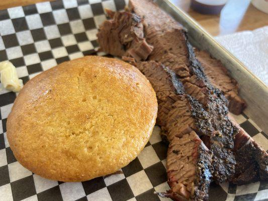 Brisket & cornbread muffin.