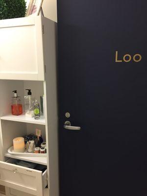 The loo: samples of scrubs, lotions, and potions