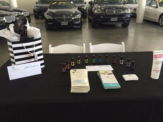 Helping educate BMW employees on the benefits of massage and good posture!