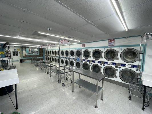 Plenty of large eco friendly dryers with reversing drums for less wrinkles and tangles.