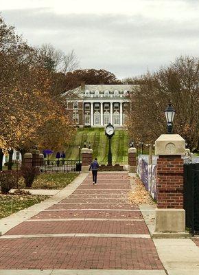 Nice pic of mansion on the hill from campus at Stonehill, Easton, MA