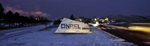 Sign welcoming visitors to the National Renewable Energy Laboratory (NREL)