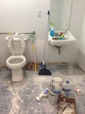 Cleaning bathrooms and floors