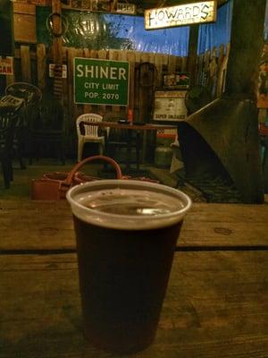 Stopping to have a shiner in shiner, tx. This spot is the place to have one