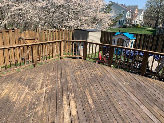 Before photo of deck and fence