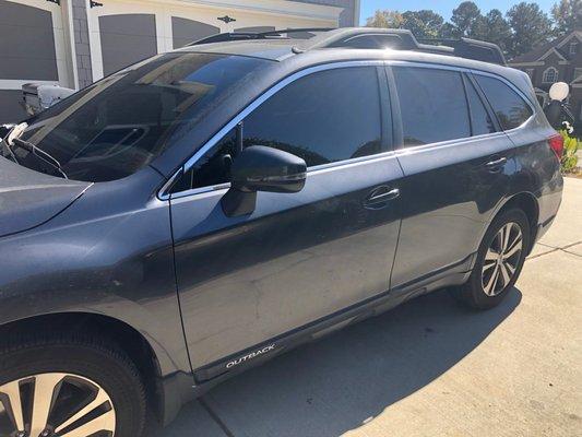 Subaru Outback tinted with UV protection