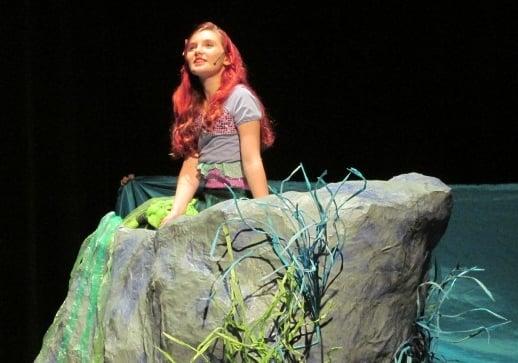 Little Mermaid, Jr. 2014, Sierra Flad as Ariel on rock