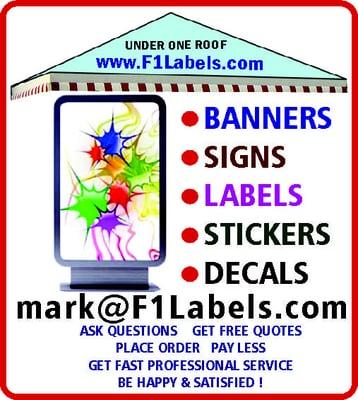 Banners Decals Signs Vinyl cut letters Stickers