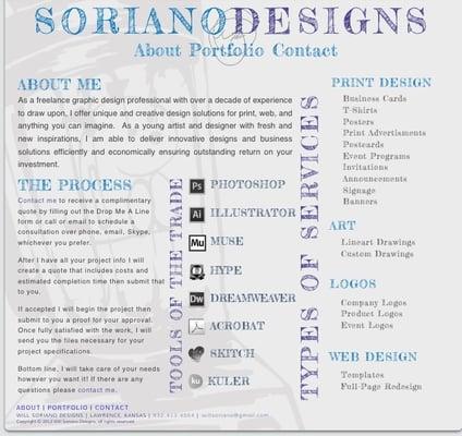 Soriano designs home page