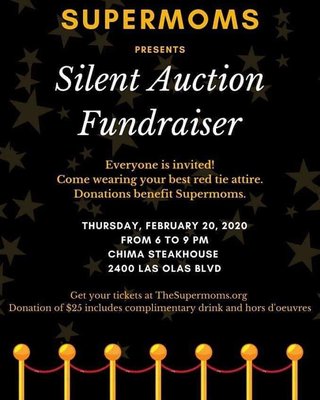 Join us on February 20, 2020 at our Silent Auction Fundraiser. More information on our website: thesupermoms.org